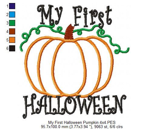 My 1st Halloween - Applique - Machine Embroidery Design