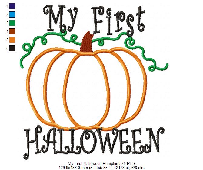 My 1st Halloween - Applique - Machine Embroidery Design