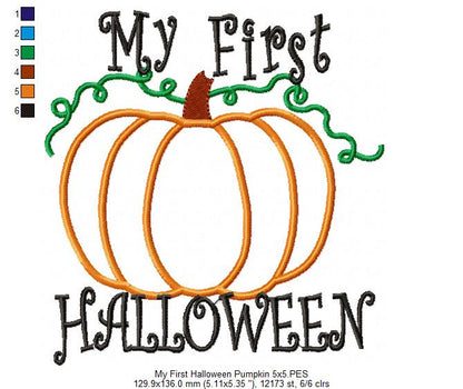 My 1st Halloween - Applique - Machine Embroidery Design