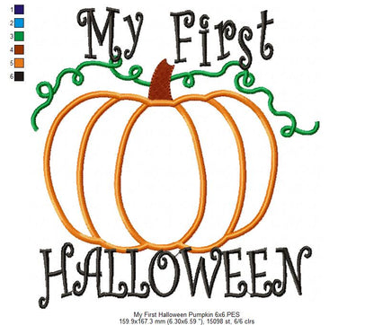 My 1st Halloween - Applique - Machine Embroidery Design
