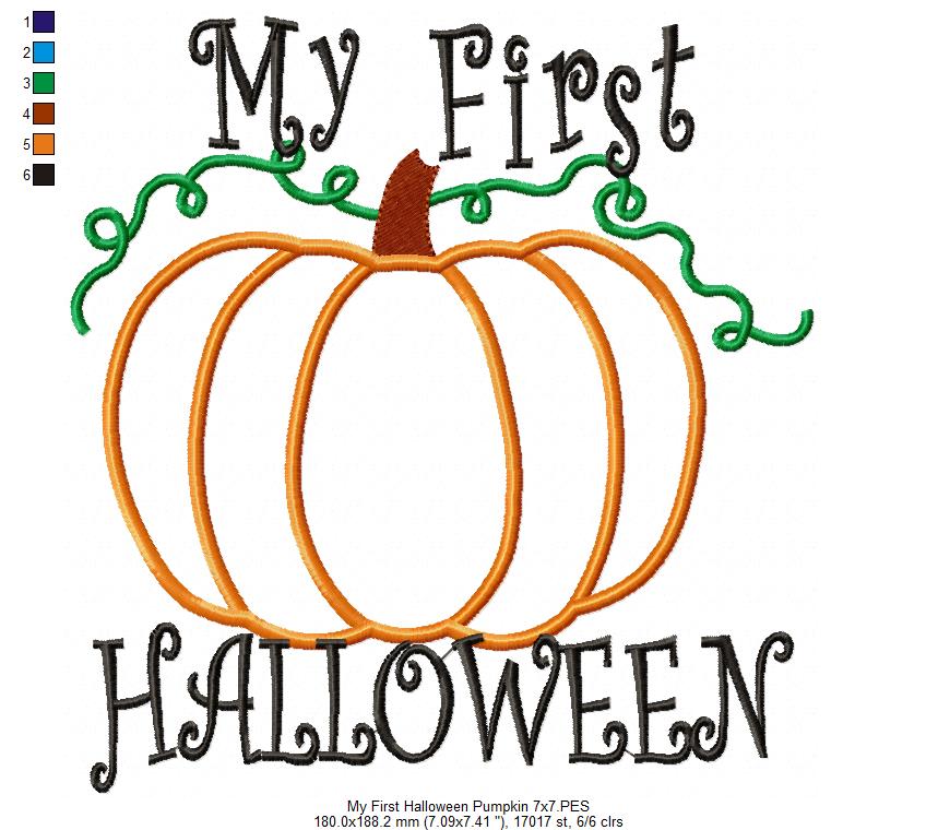 My 1st Halloween - Applique - Machine Embroidery Design