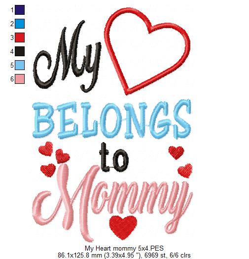 My Heart Belongs to Mommy - Applique