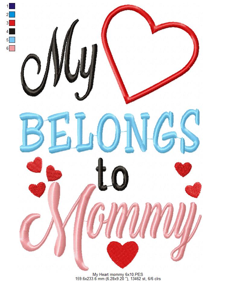 My Heart Belongs to Mommy - Applique