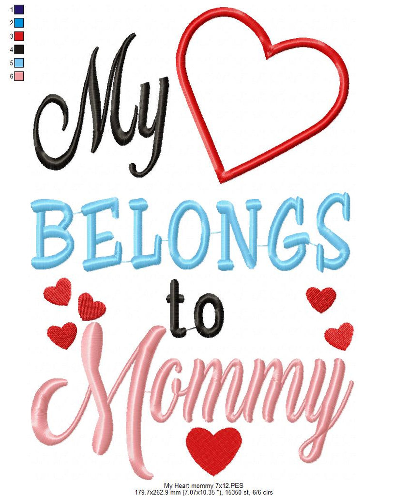 My Heart Belongs to Mommy - Applique