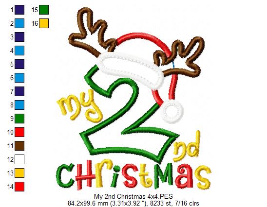 My 2nd Christmas Reindeer - Applique Embroidery