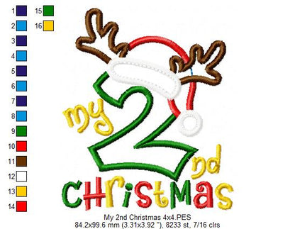 My 2nd Christmas Reindeer - Applique Embroidery