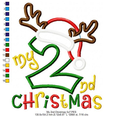 My 2nd Christmas Reindeer - Applique Embroidery