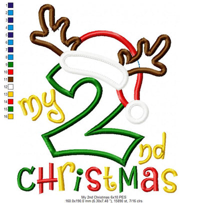 My 2nd Christmas Reindeer - Applique Embroidery