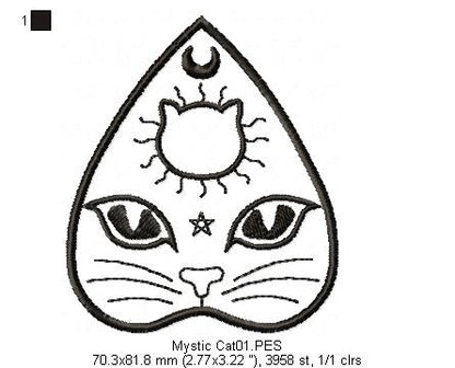 Mystic Cat 2 - Redwork