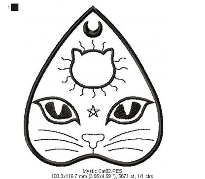 Mystic Cat 2 - Redwork