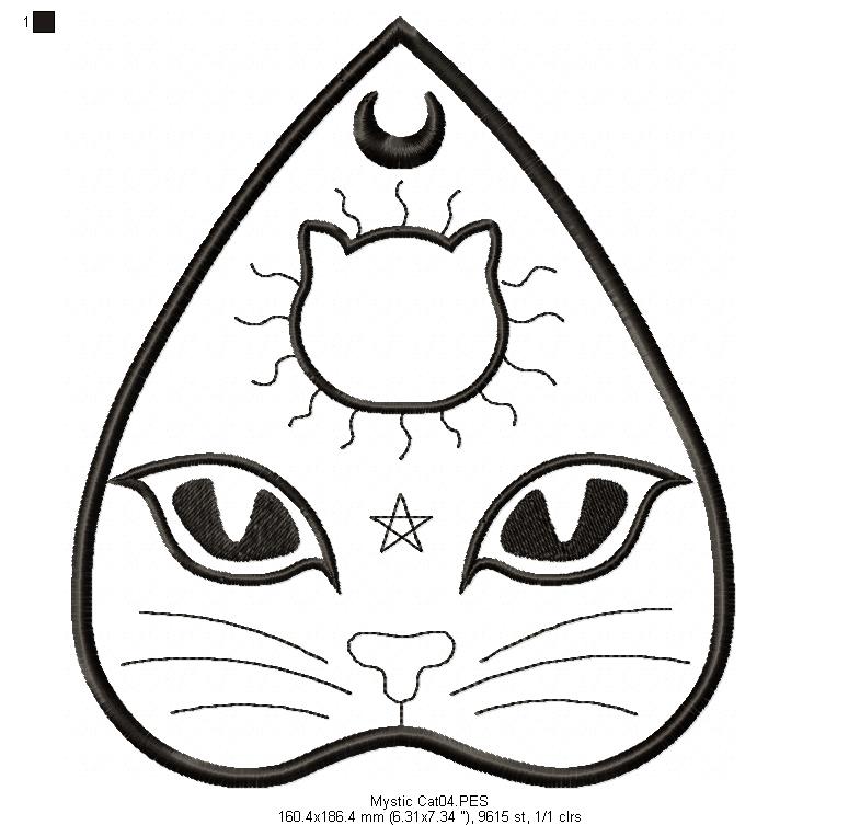 Mystic Cat 2 - Redwork