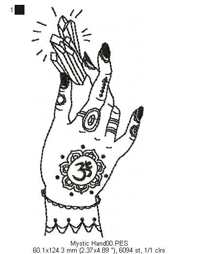 Crystal Hand  - Redwork