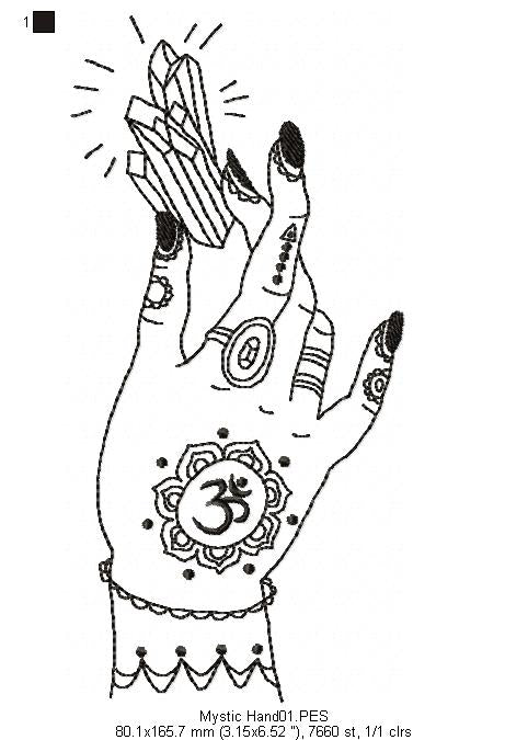 Crystal Hand  - Redwork