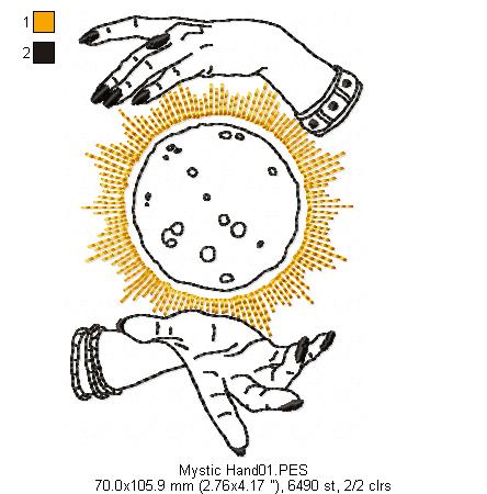 Mystic Hand  - Redwork