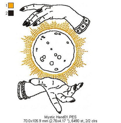 Mystic Hand  - Redwork