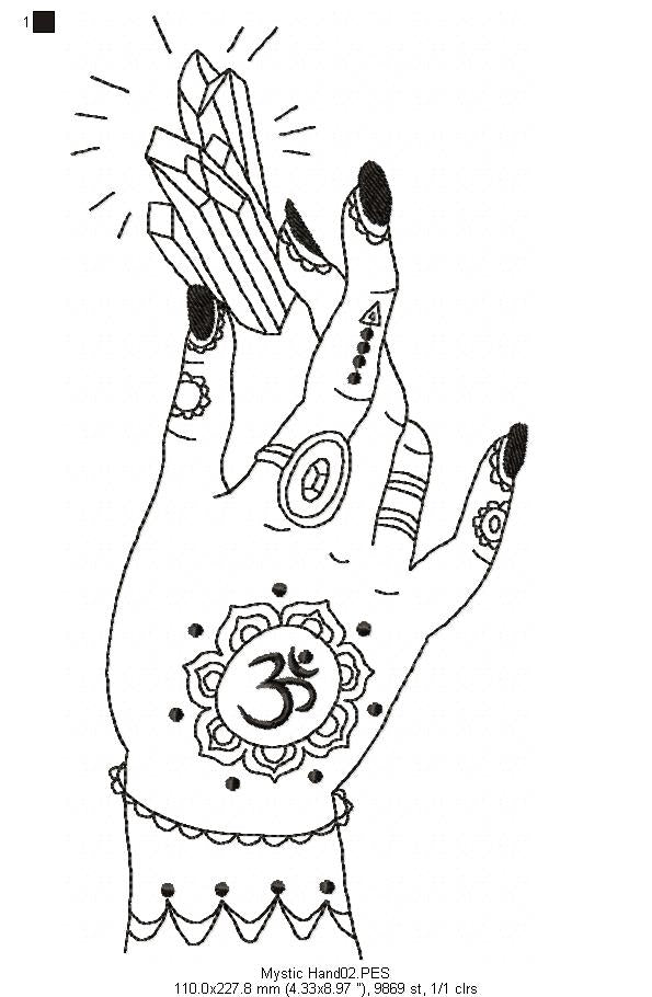 Crystal Hand  - Redwork