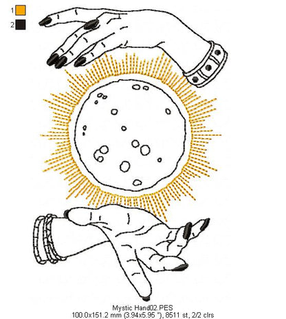 Mystic Hand  - Redwork