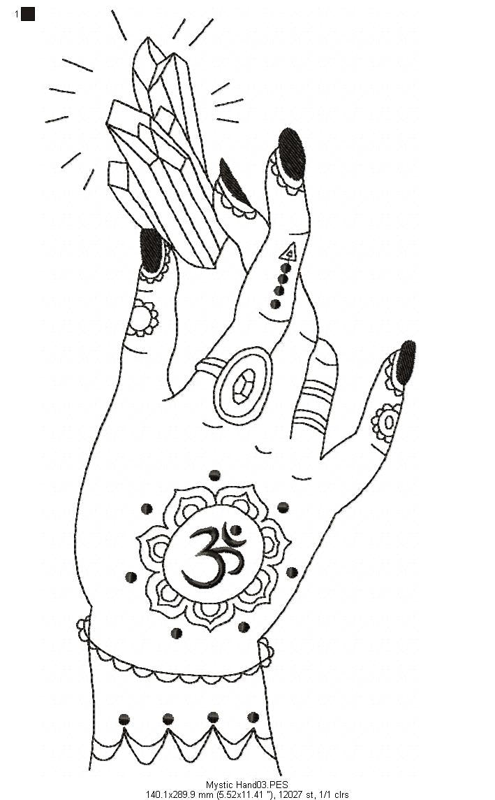 Crystal Hand  - Redwork