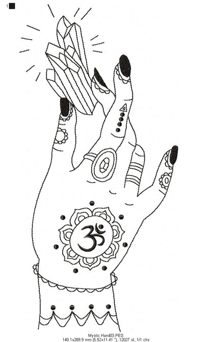 Crystal Hand  - Redwork