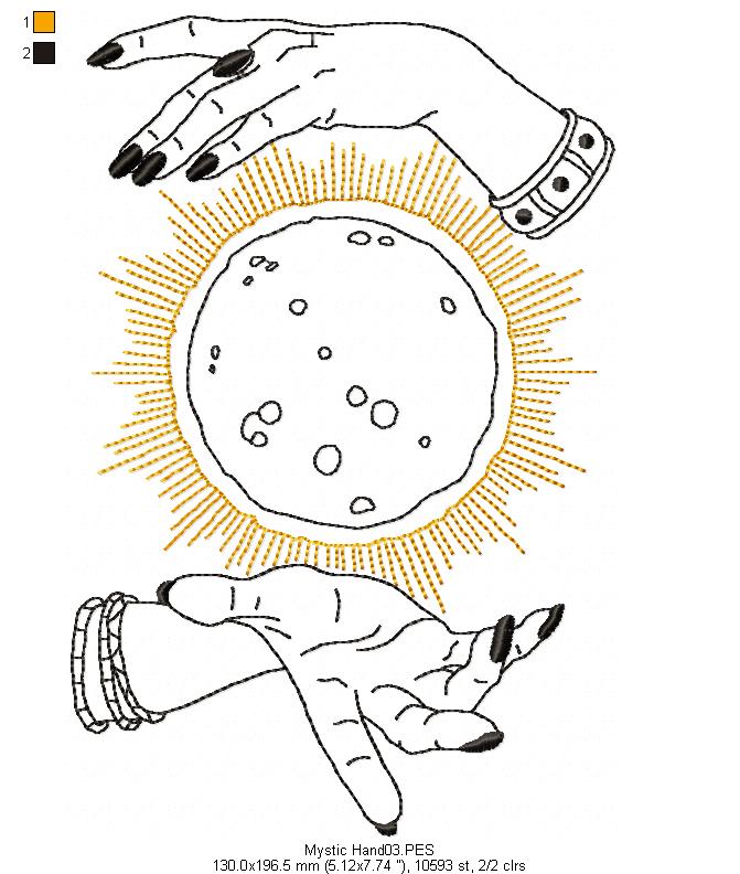 Mystic Hand  - Redwork