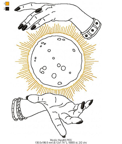 Mystic Hand  - Redwork