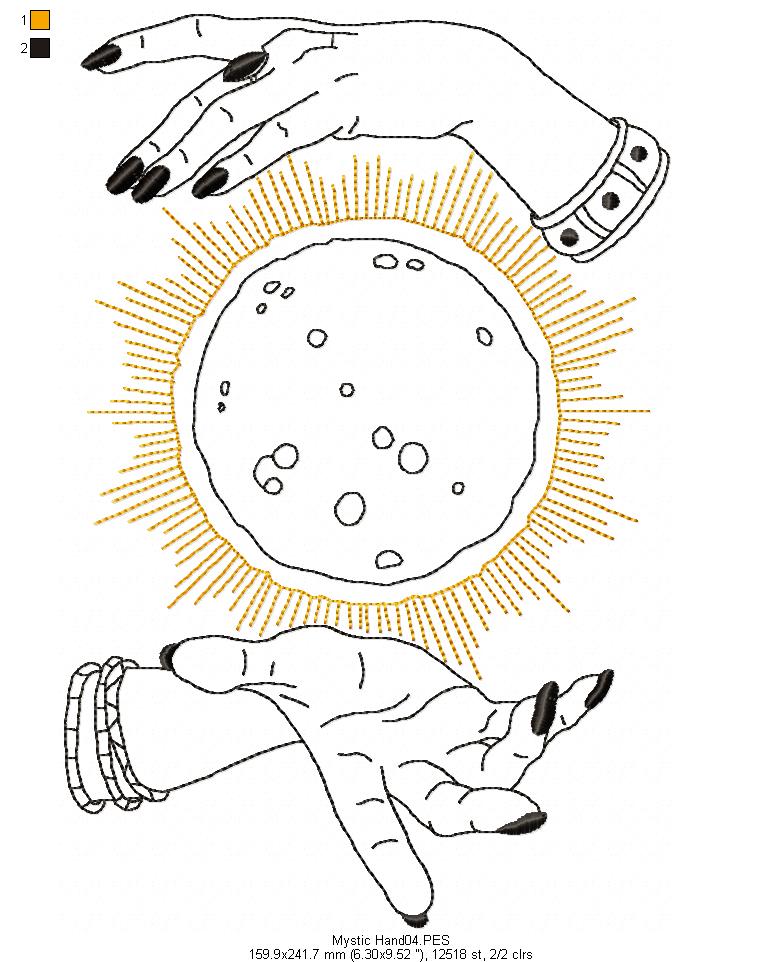 Mystic Hand  - Redwork