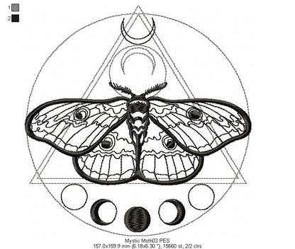 Mystic Moth  - Redwork