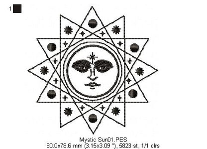 Mystic Sun  - Redwork