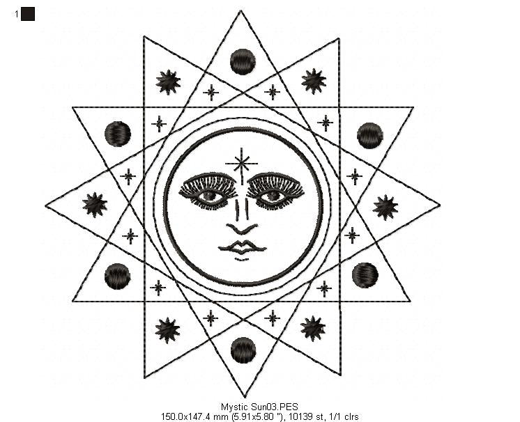 Mystic Sun  - Redwork