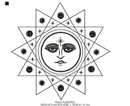 Mystic Sun  - Redwork