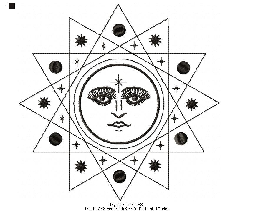 Mystic Sun  - Redwork