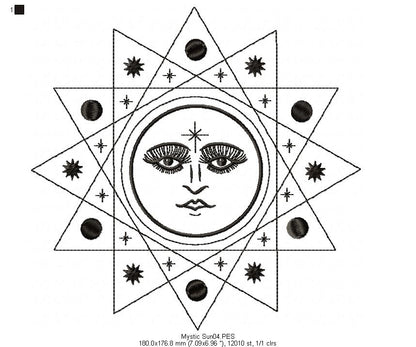 Mystic Sun  - Redwork