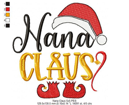 Nana Claus - Fill Stitch Embroidery