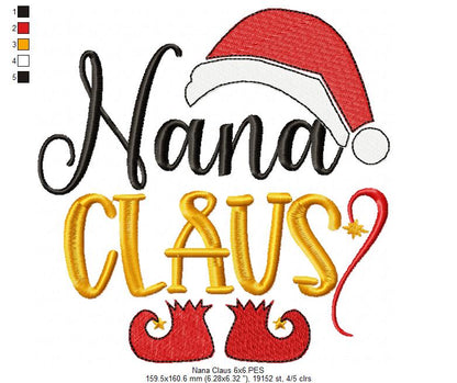 Nana Claus - Fill Stitch Embroidery