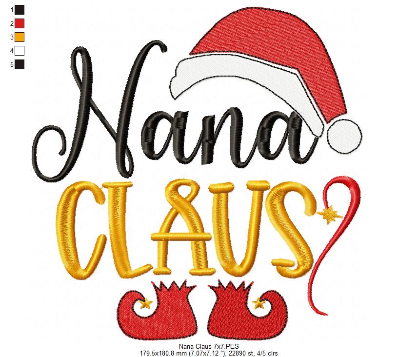 Nana Claus - Fill Stitch Embroidery