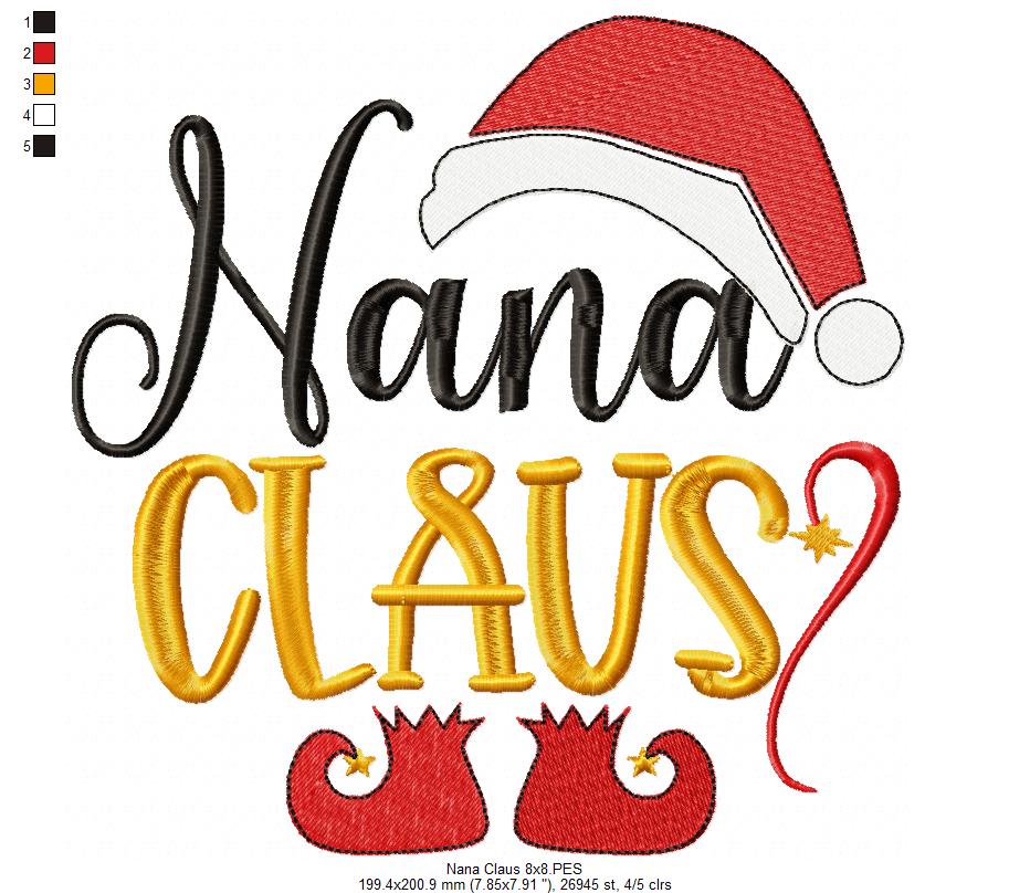 Nana Claus - Fill Stitch Embroidery