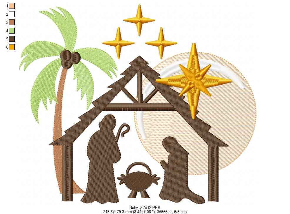 Nativity - Fill Stitch - Machine Embroidery Design