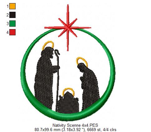 Christmas Nativity Scenne - Fill Stitch