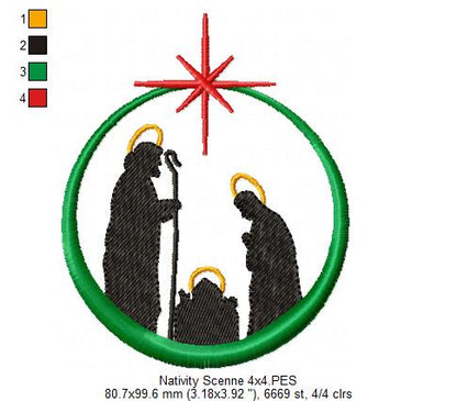 Christmas Nativity Scenne - Fill Stitch