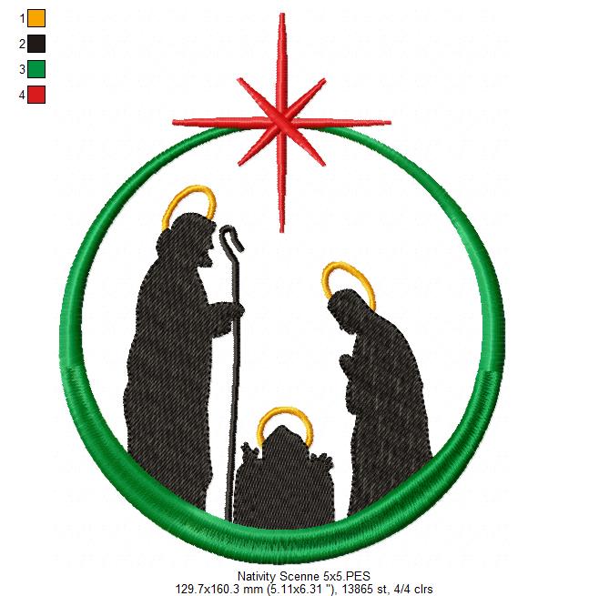 Christmas Nativity Scenne - Fill Stitch