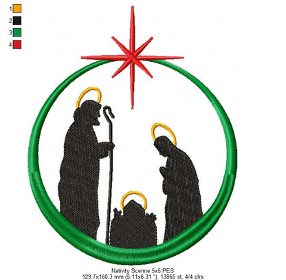 Christmas Nativity Scenne - Fill Stitch