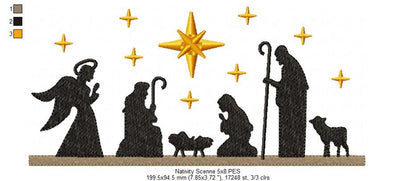 Christmas Nativity - Fill Stitch - Machine Embroidery Design