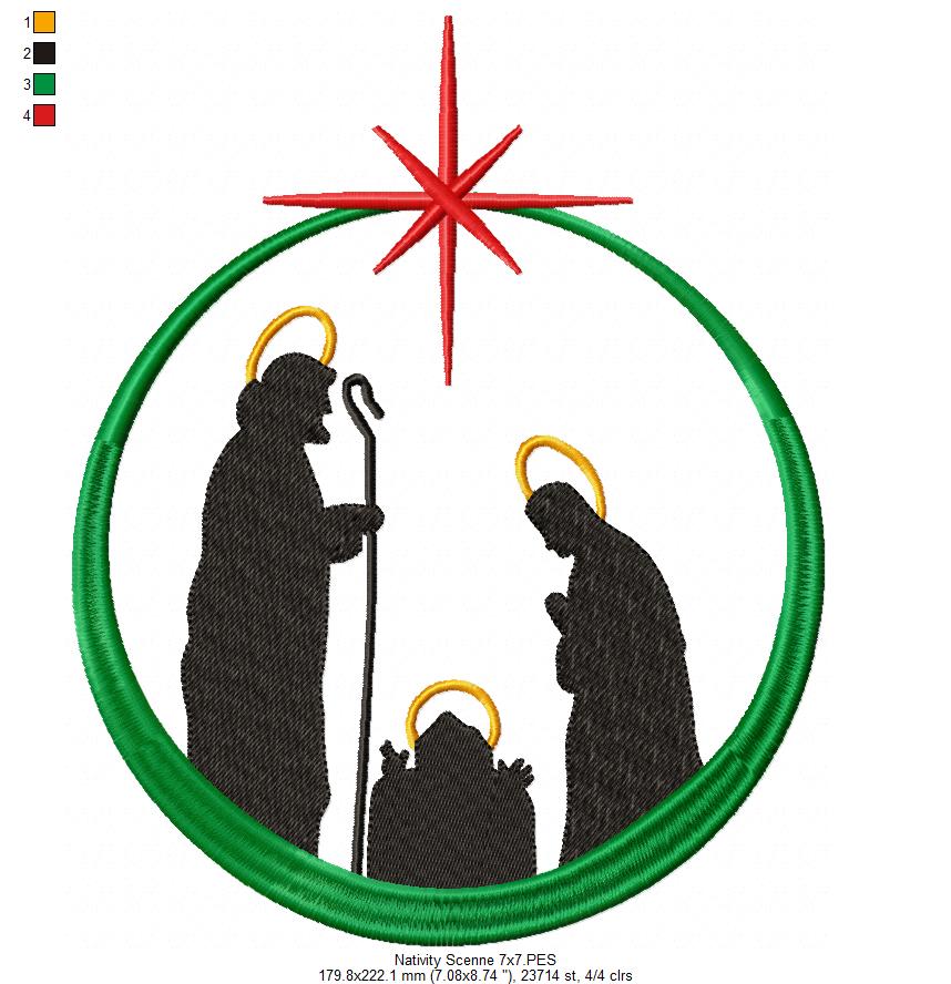 Christmas Nativity Scenne - Fill Stitch
