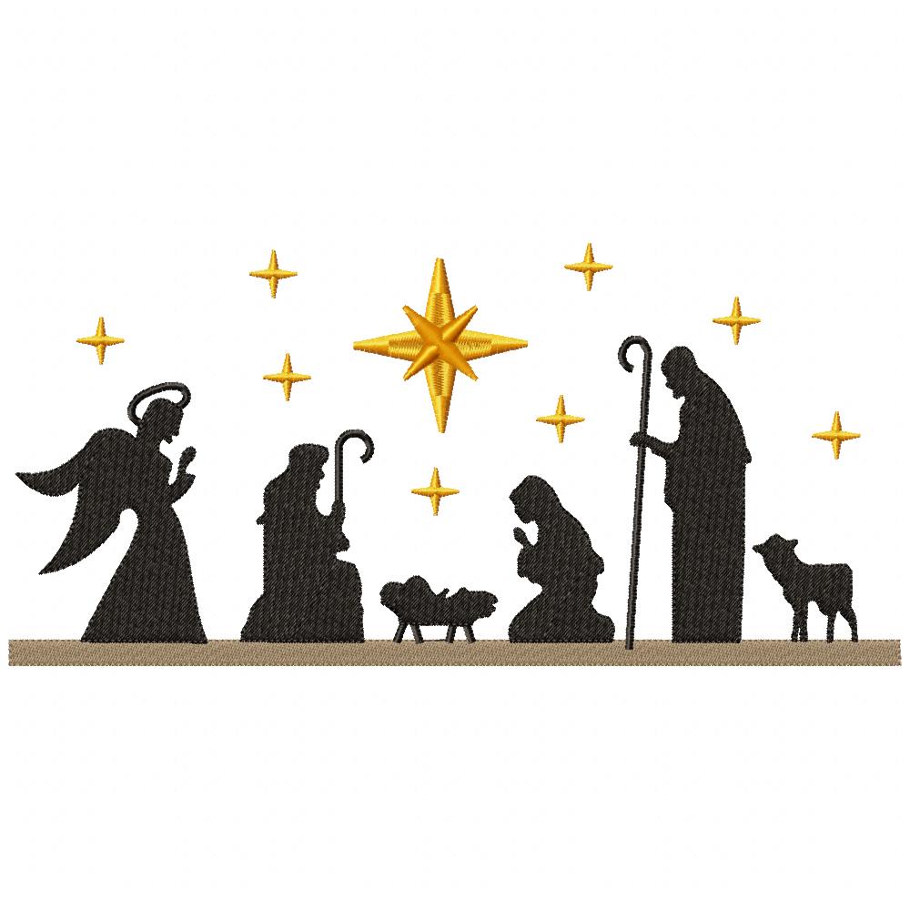 Christmas Nativity - Fill Stitch - Machine Embroidery Design