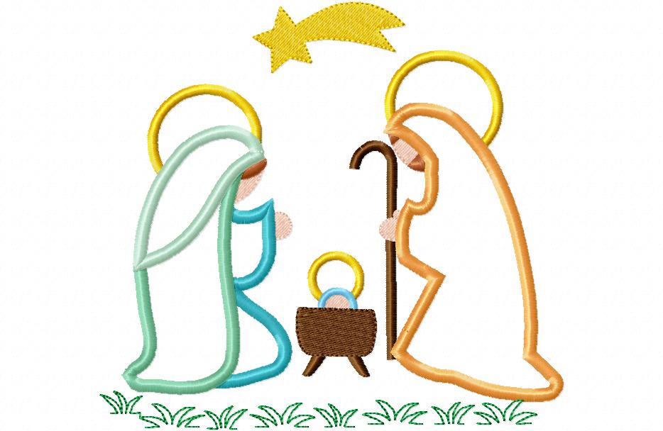 Christmas Nativity - Applique - Machine Embroidery Design