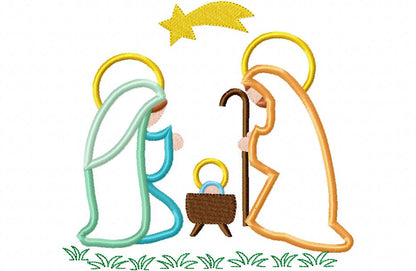 Christmas Nativity - Applique - Machine Embroidery Design