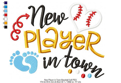 New Player in Town Baseball - Applique