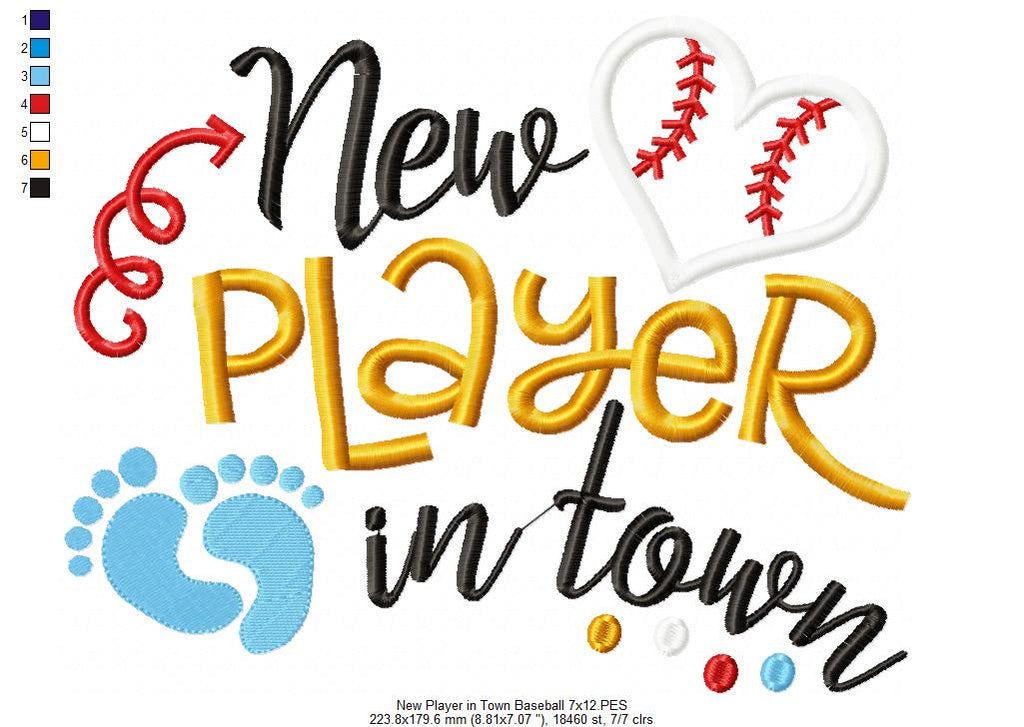 New Player in Town Baseball - Applique