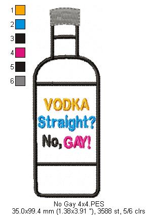 VODKA. Straight? No, Gay - Fill Stitch