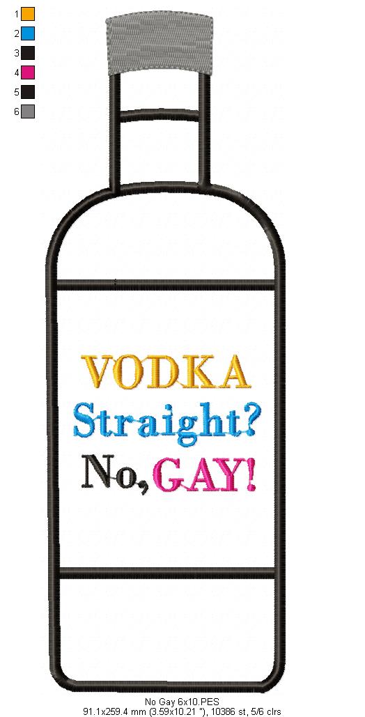 VODKA. Straight? No, Gay - Fill Stitch